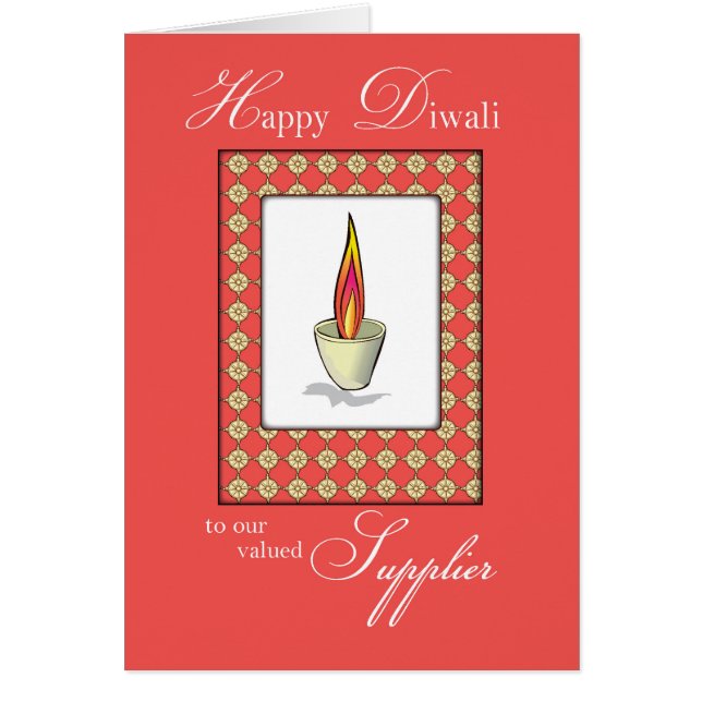 Leverancier Diwali Candle op Red (Voorkant)