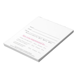 Leverancier Lead Slips voor Boeking & Werven Pink Notitieblok