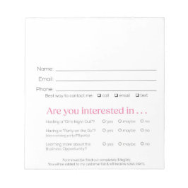 Leverancier Lead Slips voor Boeking & Werven Pink  Notitieblok