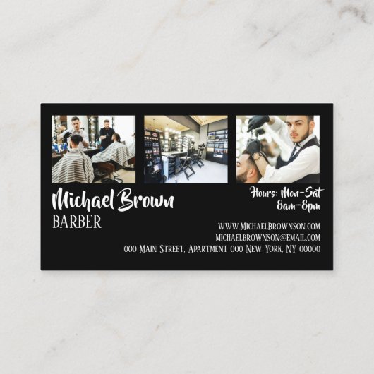 Leverancier winkel voor barber pole aangepaste fot visitekaartje (Achterkant)