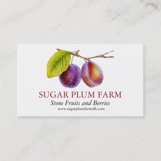 Leveranciers van boerderijen van pruimsteenvruchte visitekaartje (Voorkant)