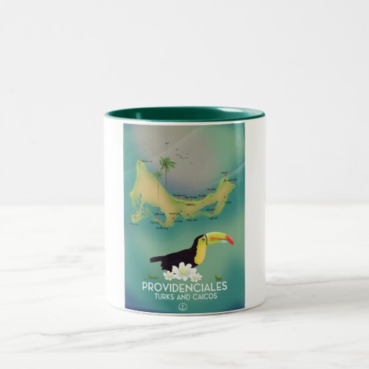 Leveranciersturks en caicos tweekleurige koffiemok (Center)