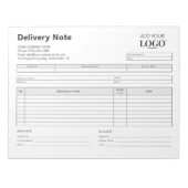 Leverbon Template | Maatwerk Logo Formulier Notitieblok (Voorkant)