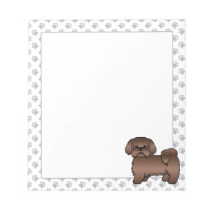 Leverbruine Shih Tzu Mooie Cartoonhond Illustratie Notitieblok