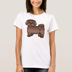 Leverbruine Shih Tzu Mooie Cartoonhond Illustratie T-shirt