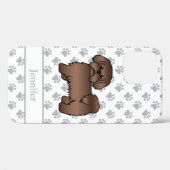 Leverbruine Shih Tzu Schattige Cartoonhond & Naam Case-Mate iPhone Case (Achterkant (horizontaal))