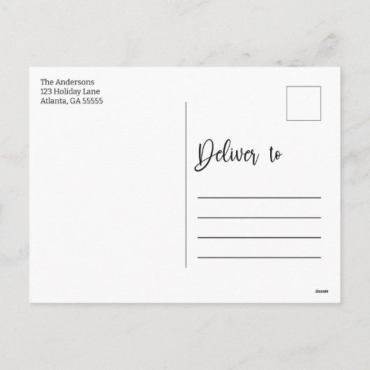 Leveren aan familie Kerstmis Typografie Feestdagenkaart (Achterkant)