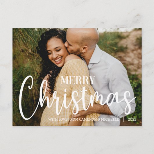 Leveren aan familie Kerstmis Typografie Feestdagenkaart (Voorkant)