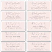 Levering aan Chic Script Roze Huwelijksfeest Gast  Sticker (Voorkant)