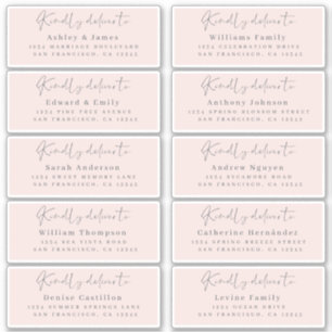 Levering aan Chic Script Roze Huwelijksfeest Gast  Sticker
