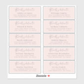 Levering aan Chic Script Roze Huwelijksfeest Gast  Sticker (Vel)
