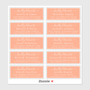 Levering aan kalligrafie huwelijksgast adreslabel sticker