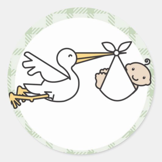 Levering Baby winkel Ronde Sticker (Voorkant)