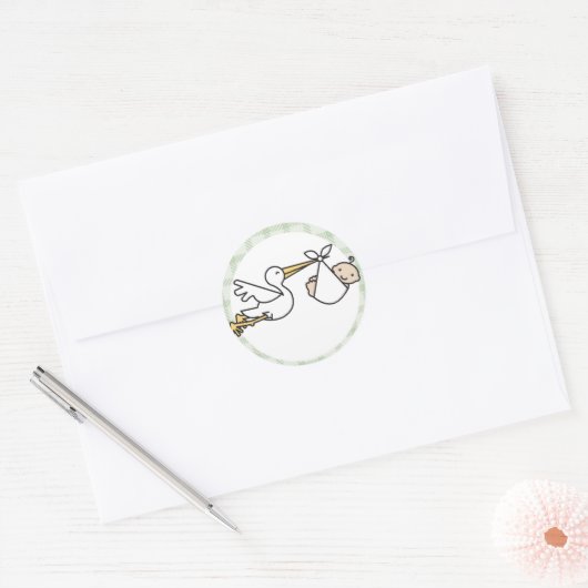 Levering Baby winkel Ronde Sticker (Envelop)