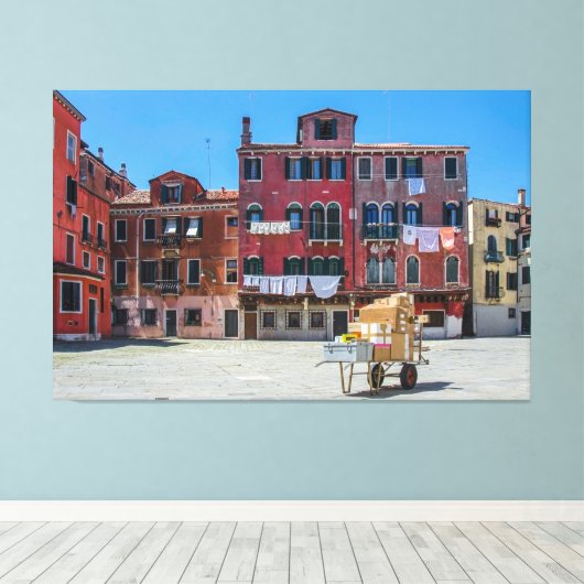 Levering dozen in Venetië Canvas Afdruk (Insitu (Houten vloer))