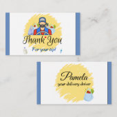 Levering Driver Klant Bedankt voor Tip Contactkaartje (Voorkant / Achterkant)