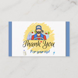 Levering Driver Klant Bedankt voor Tip Contactkaartje