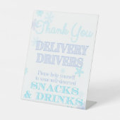 Levering Driver Treat Snack Drink Teken Reclamebord Met Voetstuk (Voorkant)