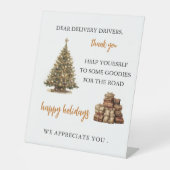 Levering Driver Vakantie Dank u teken Reclamebord Met Voetstuk (Voorkant)