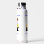 Levering Driver Woman levert boodschappen Waterfles (Rechts)