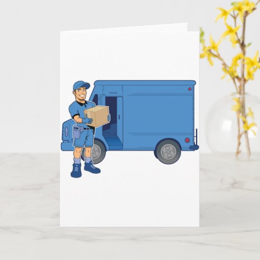 Levering Man en bestelwagen Kaart (Gele Bloem)