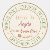 Levering op Noordpool Express Ronde Sticker (Voorkant)
