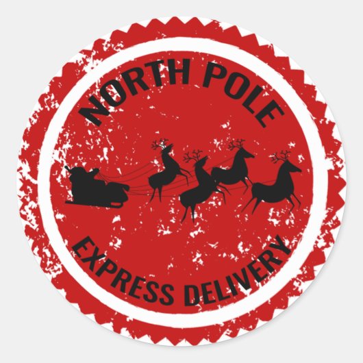 Levering op Noordpool Express Ronde Sticker (Voorkant)