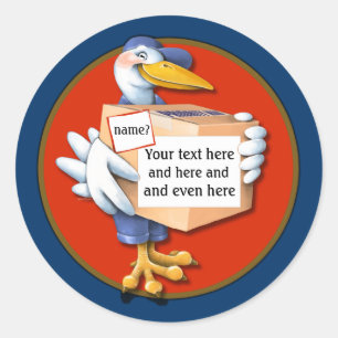 Levering per post met een glimlach ronde sticker