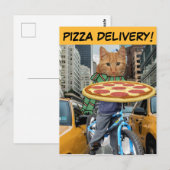 LEVERING PIZZA! CAT-BRIEFKAARTEN BRIEFKAART (Voorkant / Achterkant)