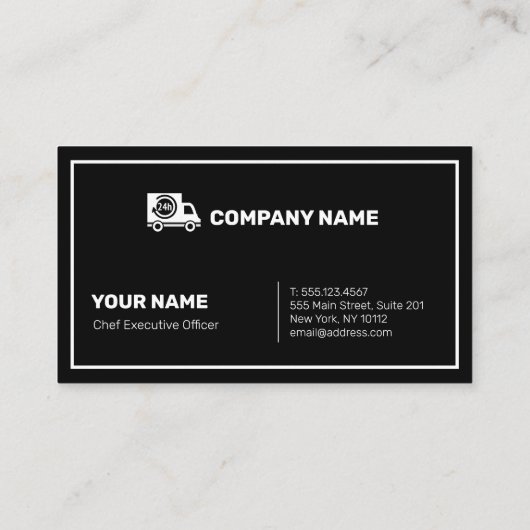 Levering Snel Modern Zwart-wit Professional Visitekaartje (Achterkant)