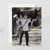 Levering van Antiek stamper op basis van immuunkoe Briefkaart (Voorkant / Achterkant)