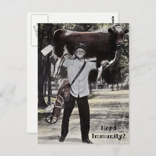 Levering van Antiek stamper op basis van immuunkoe Briefkaart (Voorkant / Achterkant)