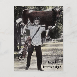 Levering van Antiek stamper op basis van immuunkoe Briefkaart