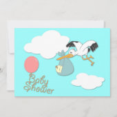 Levering van baby in winkel, uitnodiging voor baby (Voorkant)