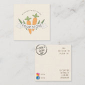 levering van biologisch vers voedsel vierkante visitekaartje (Voorkant / Achterkant)