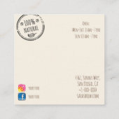 levering van biologisch vers voedsel vierkante visitekaartje (Achterkant)