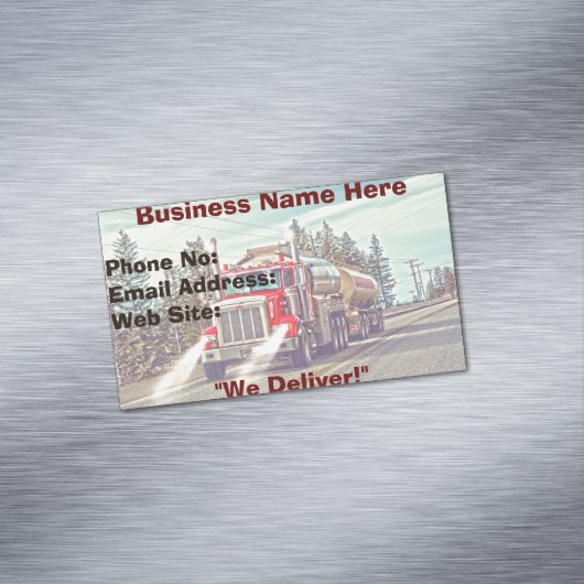 Levering van biz-Kaarten door transportbedrijven Visitekaartje Magneet (Voorbeeld)