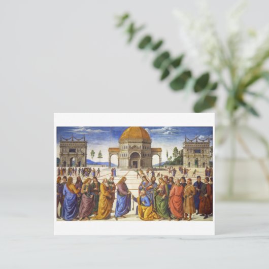Levering van de sleutels | Pietro Perugino | Briefkaart (Staand voorkant)