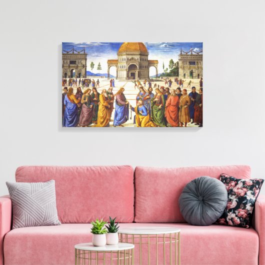 Levering van de sleutels | Pietro Perugino | Canvas Afdruk (Insitu (Woonkamer))