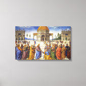 Levering van de sleutels | Pietro Perugino | Canvas Afdruk (Voorkant)