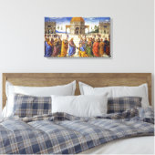 Levering van de sleutels | Pietro Perugino | Canvas Afdruk (Insitu (Slaapkamer))