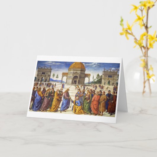 Levering van de sleutels | Pietro Perugino | Kaart (Gele Bloem)