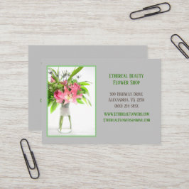 Levering van grijze bloemen visitekaartje