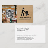 levering van levensmiddelen | boerenmarkt | QR-cod Visitekaartje (Voorkant / Achterkant)