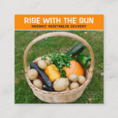 levering van organische groenten, vierkante visitekaartje (Voorkant)