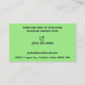 Levering van organische groenten visitekaartje (Achterkant)