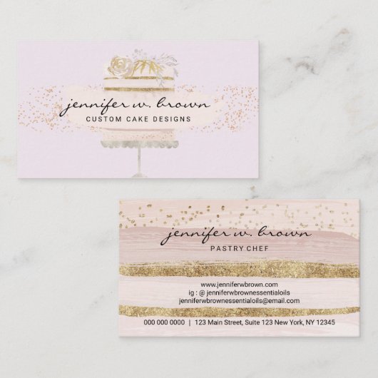 Levering van Paarse taart bakkerij dessert Visitekaartje (Voorkant / Achterkant)