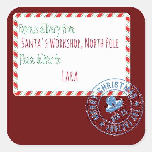 Levering van Santa's Workshop Vierkante Sticker (Voorkant)