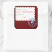 Levering van Santa's Workshop Vierkante Sticker (Tas)