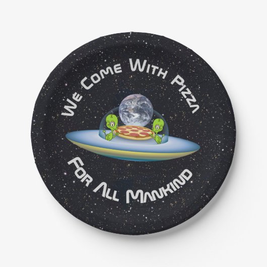 levering van UFO-Pizza Papieren Bordje (Voorkant)